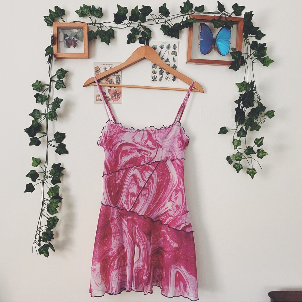 Urban Outfitters Pink Marble Mini Dress